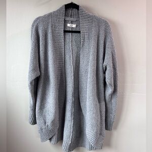 UGG Large Sweater Cardigan Gray Open Front Draped Wrap Cozy Oversized W/ Pockets